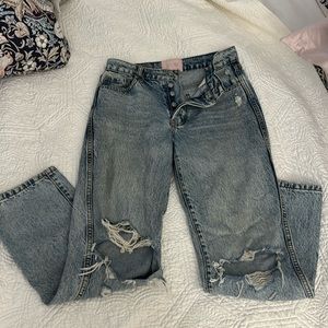 Revice distressed straight leg jeans, size 27